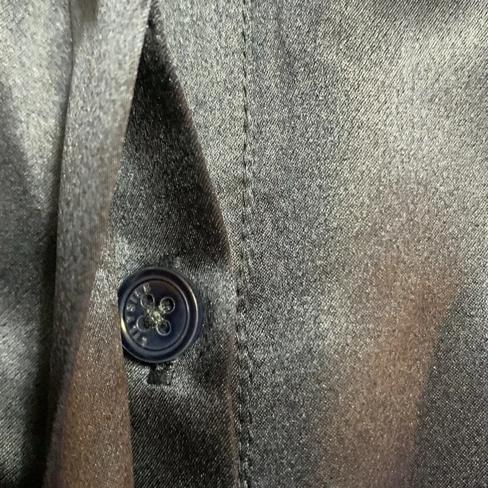 LILYSILK Women’s Basic Concealed Placket Silk Shirt Navy Blue XS Quiet Lux - Picture 6 of 15